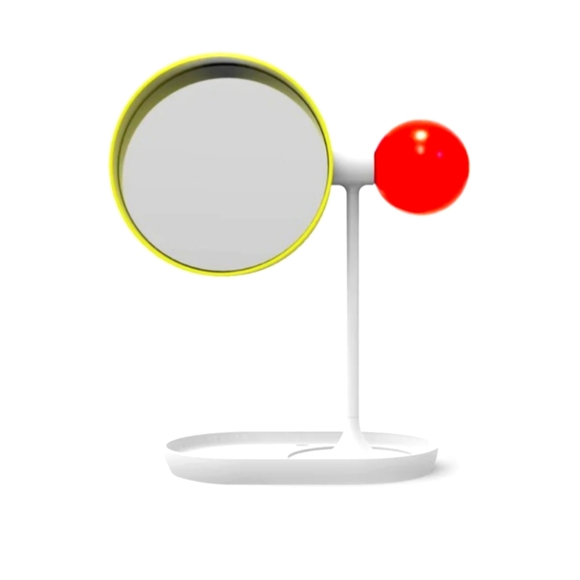 New in Box NIB RCube Ball Desk Mirror red/yellow/white Nordstrom Artsy Eclectic - Picture 1 of 9